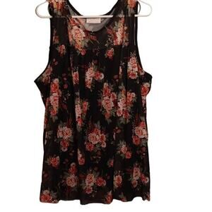 EUC Bobbie Brooks Floral Flowy Sleeveless Top Size XL